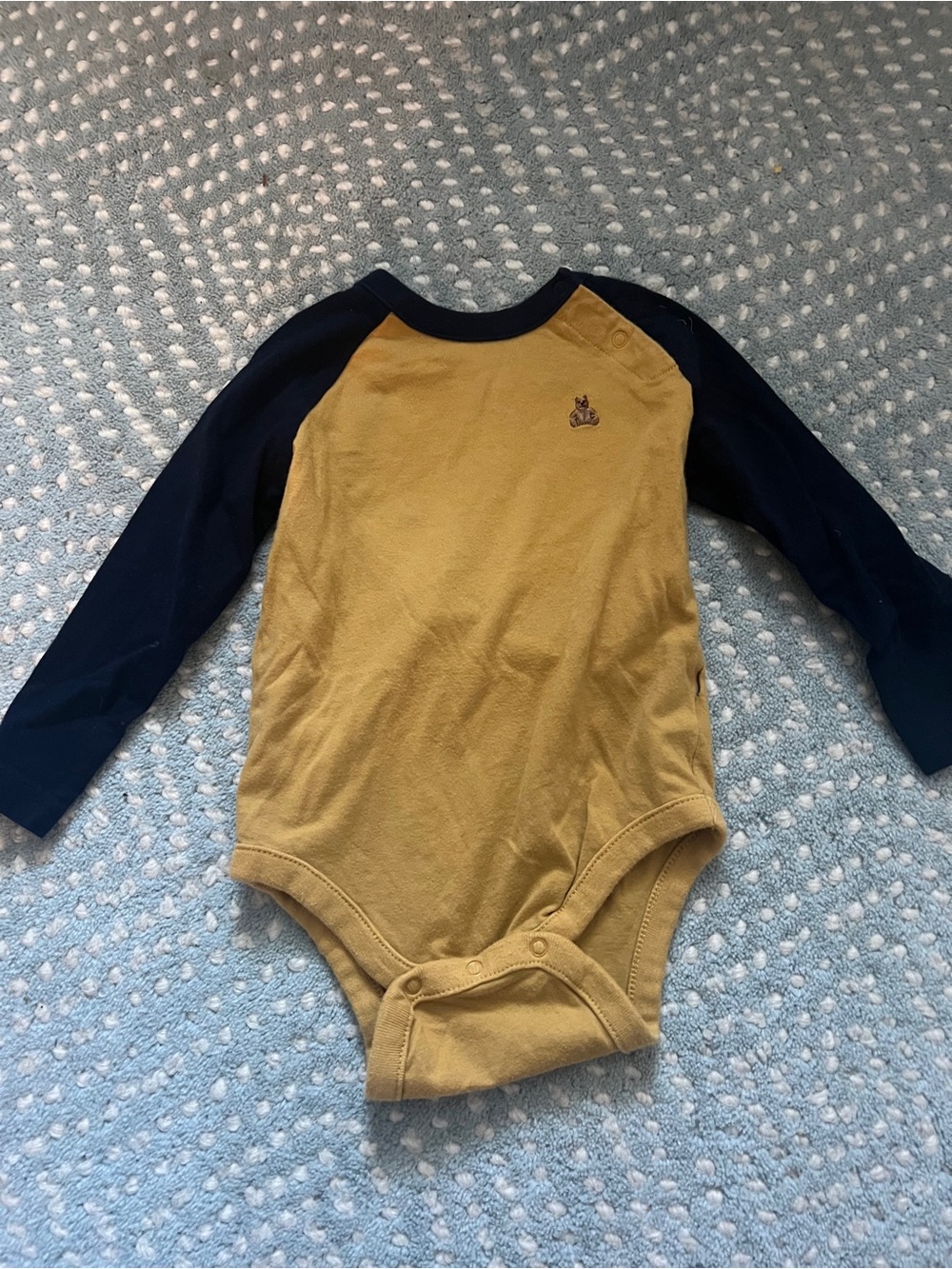 Baby GAP Long-Sleeve One-Piece Bodysuit in Mustard and Navy